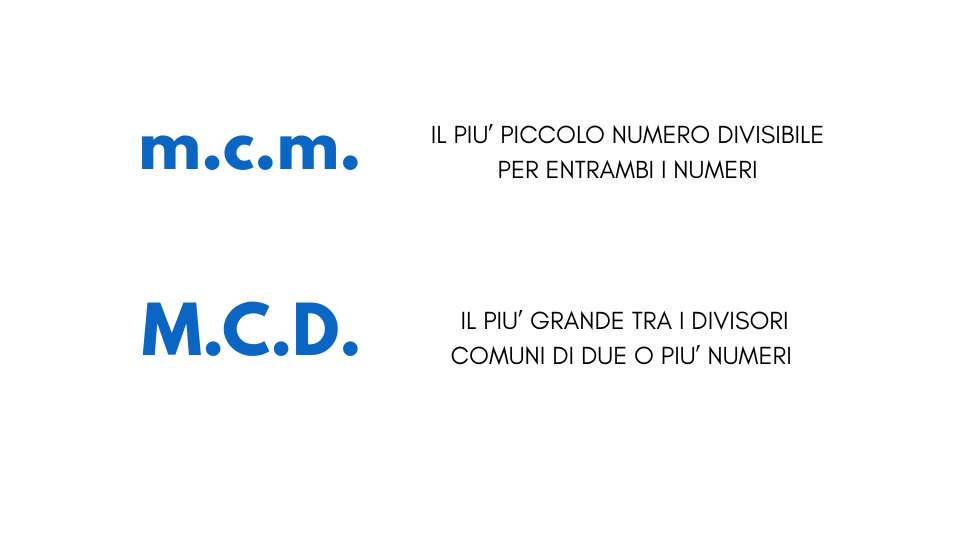 Mcm e mcd nella matematica di base